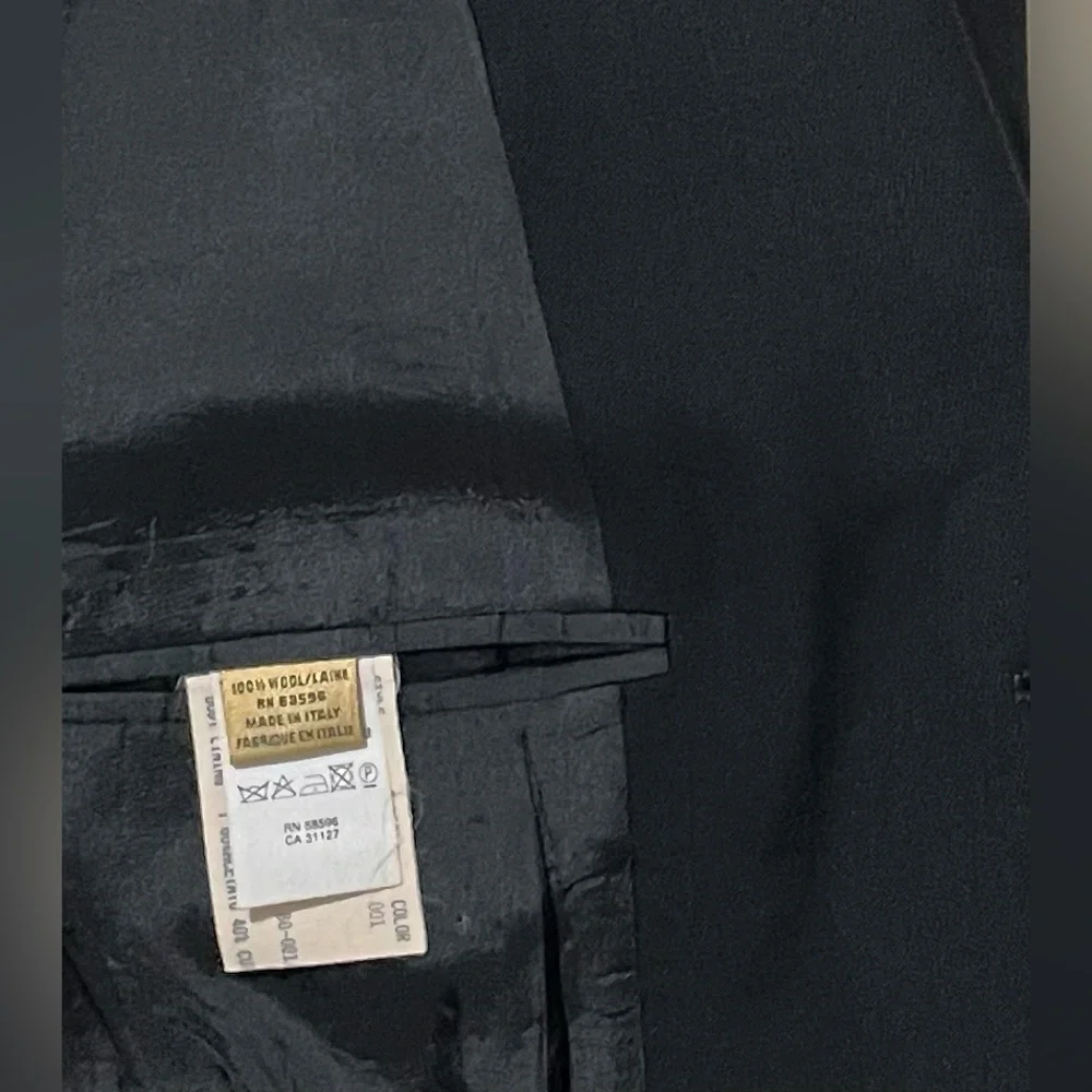 Donna Karan Men’s Wool Black Three Button Blazer Jacket Size:40